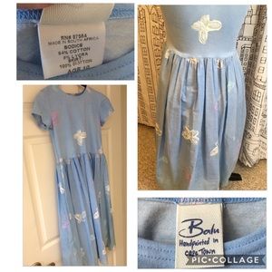 Girls Dress 8-10 - Hand painted Butterflies - 1 of a Kind